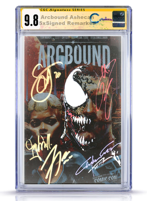 Venom  Face Revision CGC 9.8  5x Signed Arcbound NYCC Metal Ashcan Tom Hardy/Crain/Snyder/Tieri/Smallman