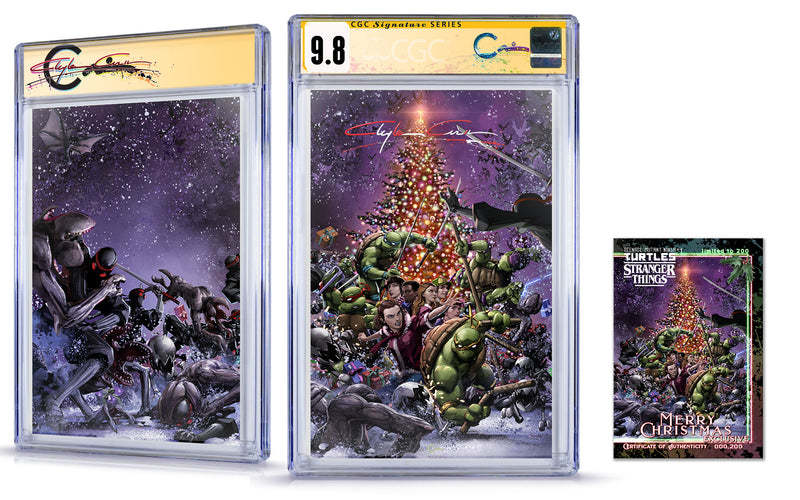 PREORDER: CGC SIGNATURE SERIES  CANDY CRAIN MURDER  Signature Stranger Things TMNT #1  Wraparound Cover w/Christmas Card COA