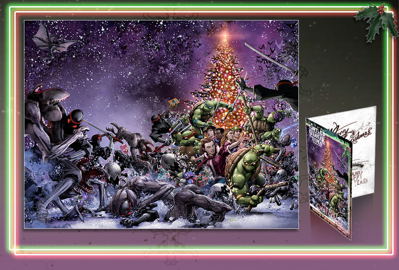 Stranger Things TMNT #1  Wraparound Cover w/Christmas Card COA
