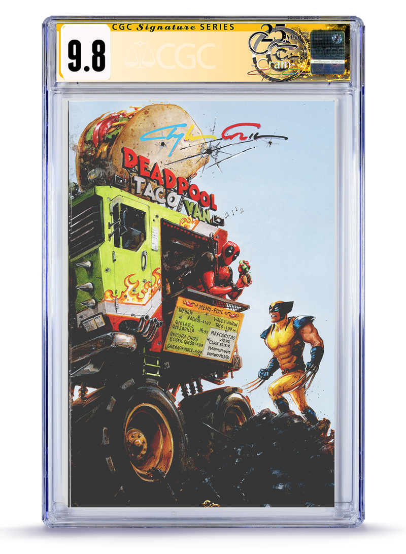 PREORDER: REMARKED BULLET HOLE  CGC Signature Series  Deadpool & Wolverine:"999 Problems But A Taco Aint One"