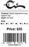 Official Clayton Crain: Gothic Signature Long Sleeve Tee