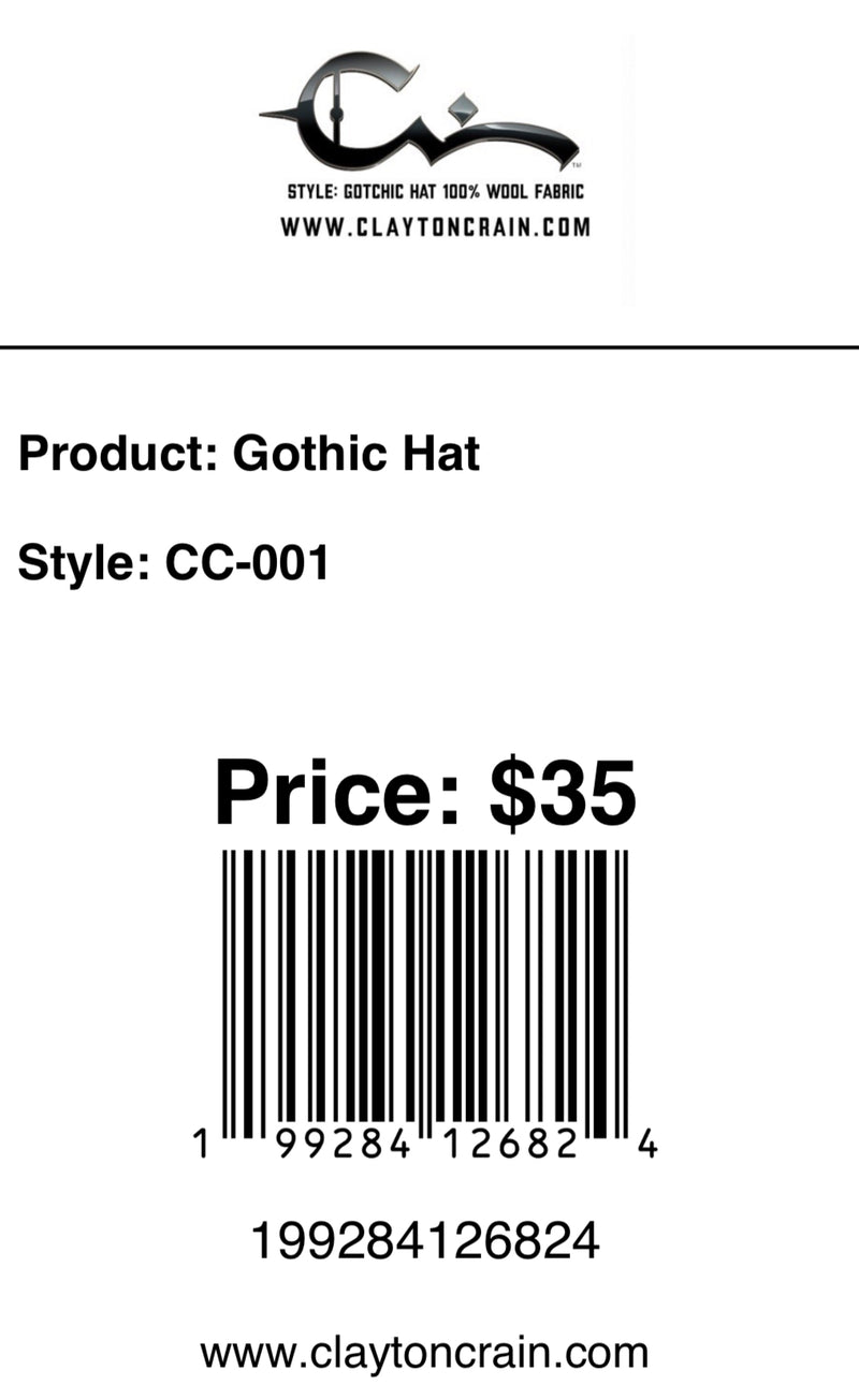 Now Shipping!  Gothic Crain Signature  Embroidered Baseball Cap Hat