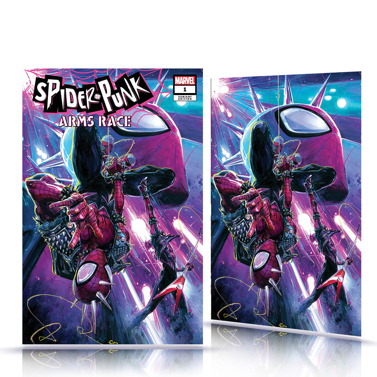 Spider-Punk Arms Race No.1 Trade Dress Virgin Set – Clayton