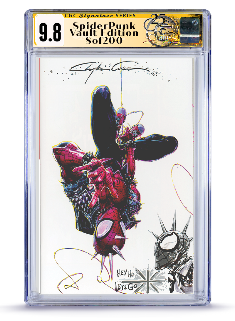 9.8 Spider Punk Noir Remarque Vault Edition CGC Signature Series Spider-Punk Arms Race No. 1 Ltd 200