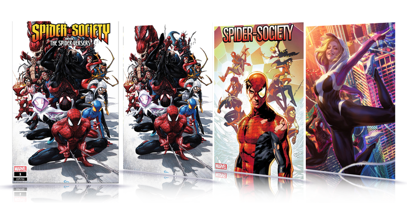 PREORDER: Ultimate Bundle 1:25 +1:100 Spider-Society No. 1 Trade/Virgin Set