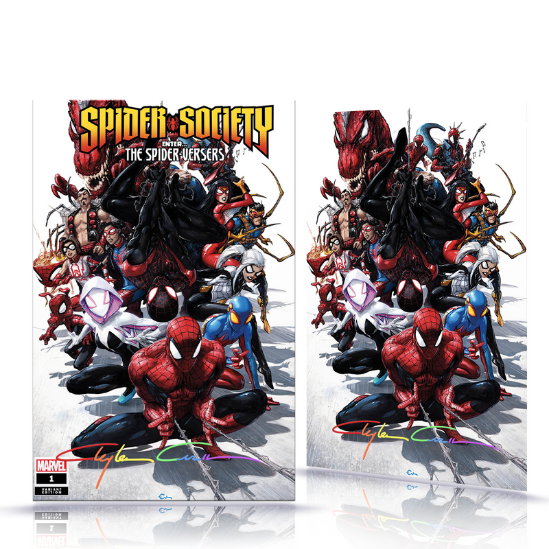 PREORDER: Infinity Signed  Spider-Society No.1 Trade/Virgin Set