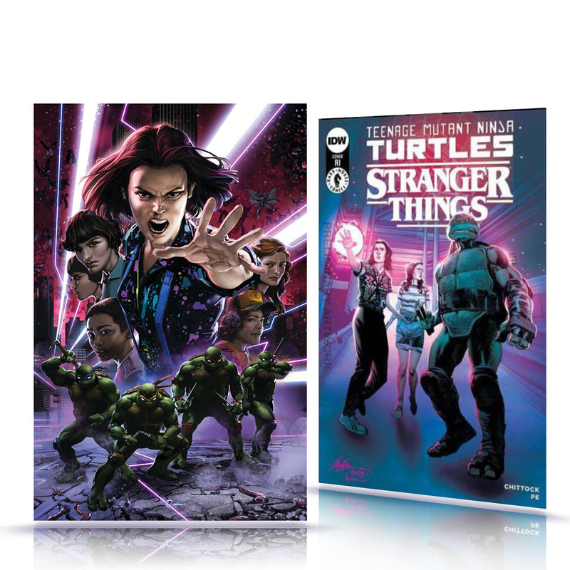 Two Pack INCENTIVE BUNDLE TMNT x Stranger Things #1 Virgin Cover