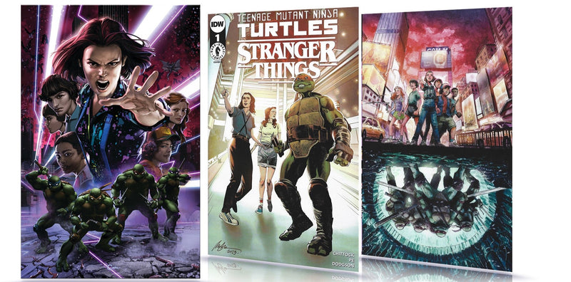 Three Pack INCENTIVE BUNDLE TMNT x Stranger Things #1 Virgin Cover