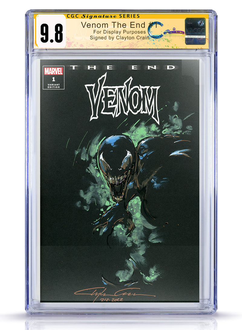 CGC 9.8 Venom The End #1 In the Shadows Sketch Signature Series w/Crain label